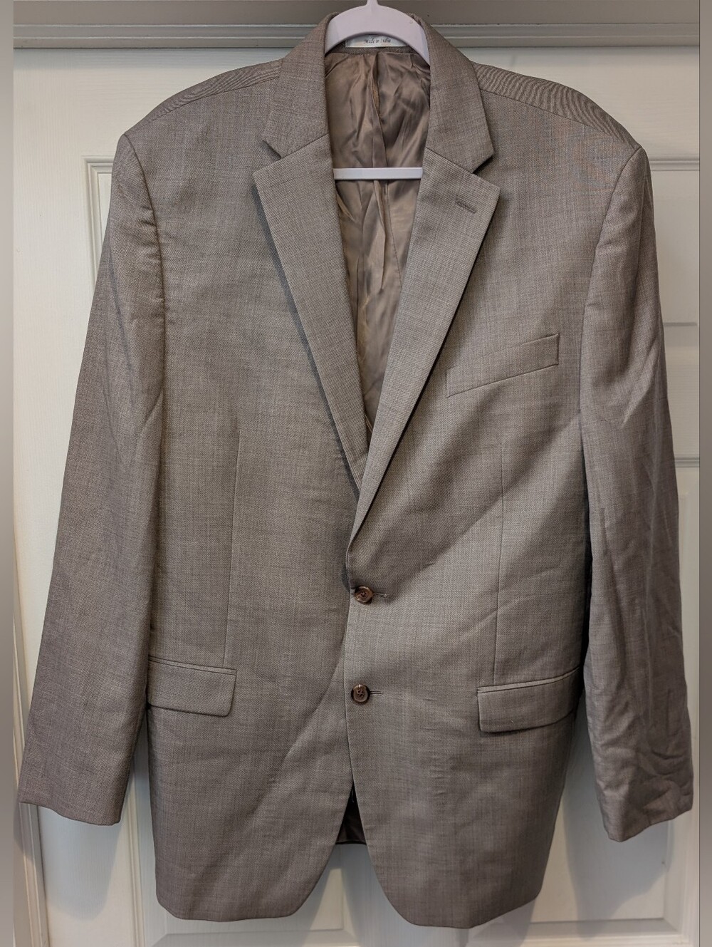 Lauren Ralph Lauren Tan 100% Wool Blazer Sport Coat Jacket Mens 44L Like New
